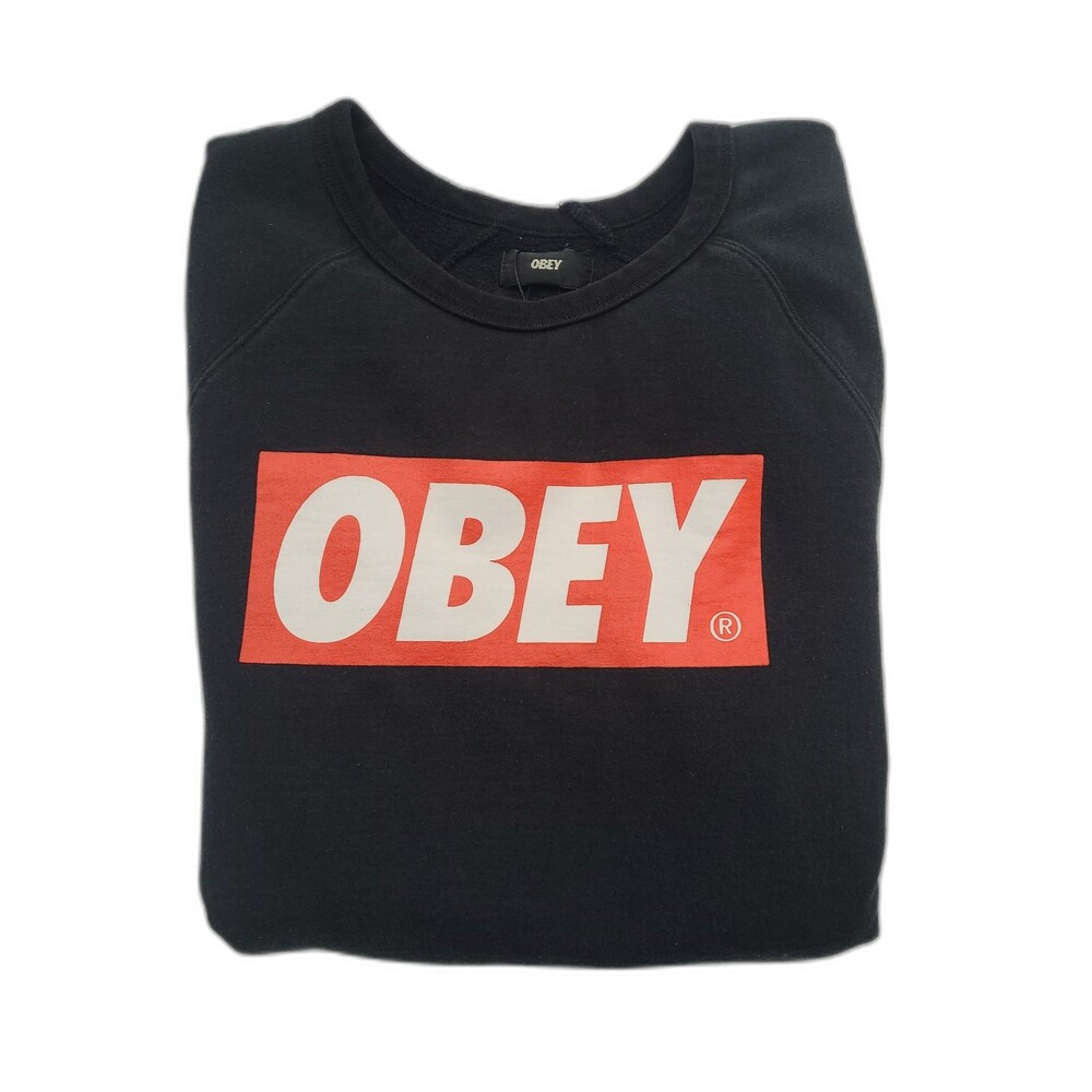 Vtg Obey Box Logo Crewneck Sweatshirt Y2k Skater